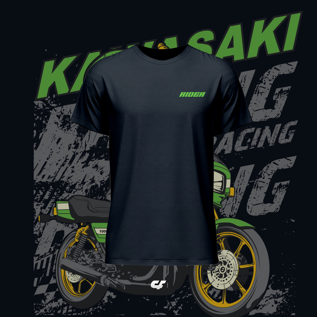 Kawasaki Rider Graphic T-Shirt – Biker Streetwear Tee | Premium Cotton Motorcycle Shirt