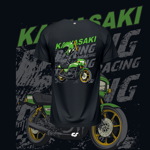 Kawasaki Rider Graphic T-Shirt – Biker Streetwear Tee | Premium Cotton Motorcycle Shirt